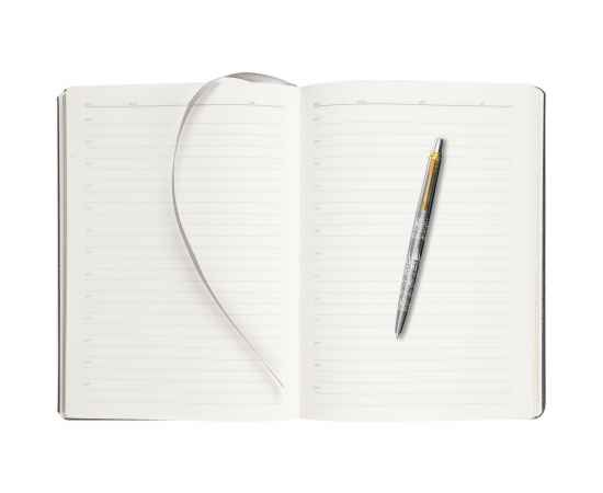 Подарочный набор: Шариковая ручка Parker Jotter Russia SE, цвет: St. Steel GT и Ежедневник  недатированный, коричневый, изображение 9