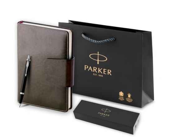 Подарочный набор: Шариковая ручка Parker IM Mat Black CT и Ежедневник недатированный А5 черный, изображение 5
