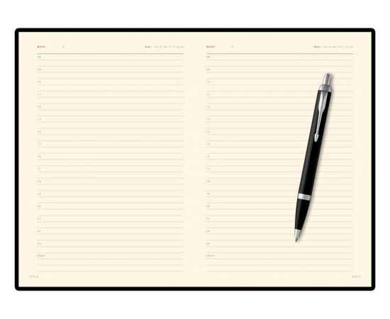 Подарочный набор: Шариковая ручка Parker IM Mat Black CT и Ежедневник недатированный А5 черный, изображение 6