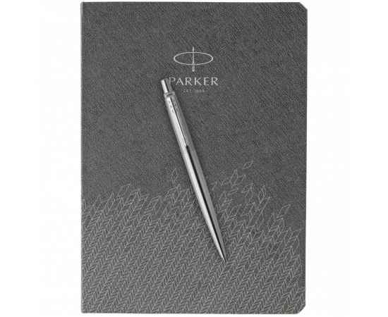 Подарочный набор: Шариковая ручка Parker Jotter Essential, St. Steel СT и Ежедневник  недатированный, серый, изображение 5
