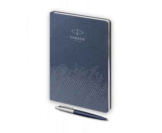 Подарочный набор: Шариковая ручка Parker Jotter Essential, Royal Blue CT и Ежедневник недатированный, синий, изображение 3