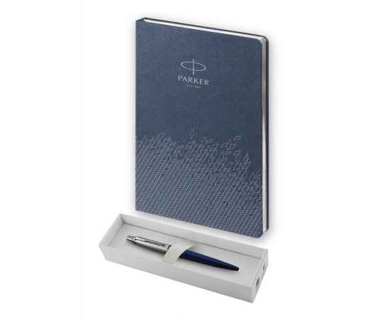 Подарочный набор: Шариковая ручка Parker Jotter Essential, Royal Blue CT и Ежедневник недатированный, синий, изображение 6
