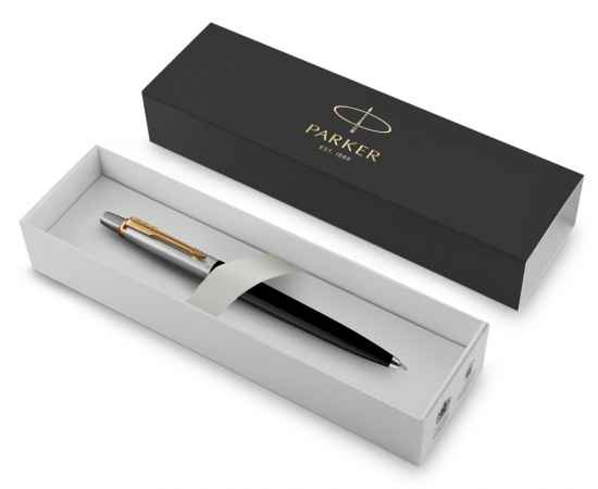 Шариковая ручка Parker Jotter K160, цвет: Black/GT, стержень: M, цвет чернил: blue, в подарочной упаковке., изображение 2