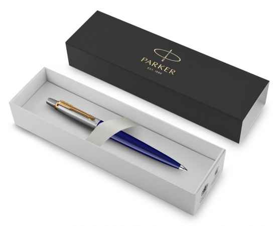 Шариковая ручка Parker Jotter K160, цвет: Blue/GT, стержень: M, цвет чернил: blue, в подарочной упаковке., изображение 2