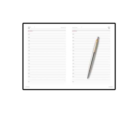 Подарочный набор Parker: темно-зеленый ежедневник с золотыми страницами и шариковая ручка Jotter Essential, стержень синего цвета, изображение 5
