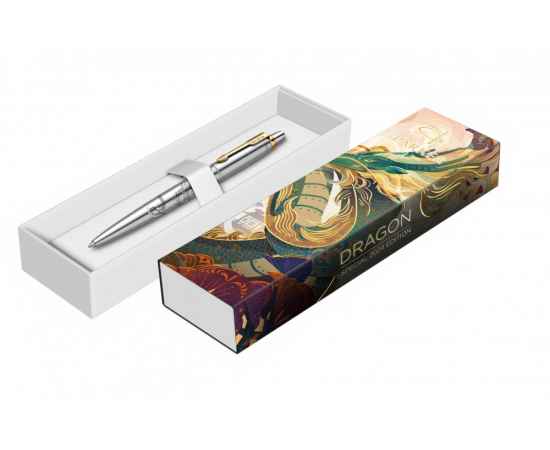 Шариковая ручка Parker Jotter Dragon Special Edition, цвет: St. Steel GT, стержень: Mblue в подарочной коробке, изображение 13