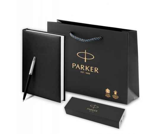 Подарочный набор: Шариковая ручка Parker Jotter K60, цвет: Black, стержень: Mblue, в подарочной упаковке и черный недатированный ежедневник, изображение 9