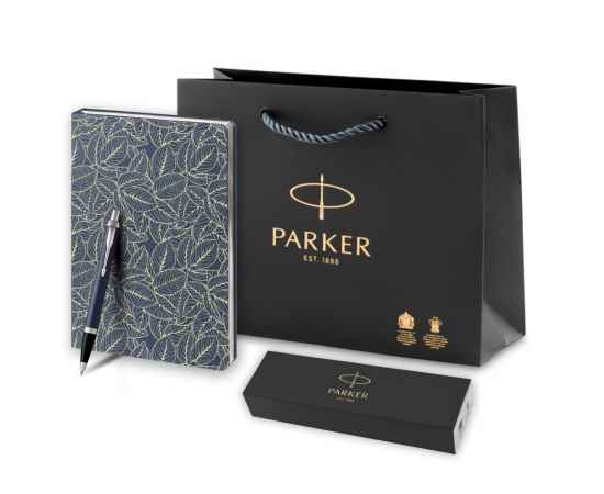 Подарочный набор: Шариковая ручка Parker IM Metal Matte Blue CT и Ежедневник  недатированный синий, изображение 8