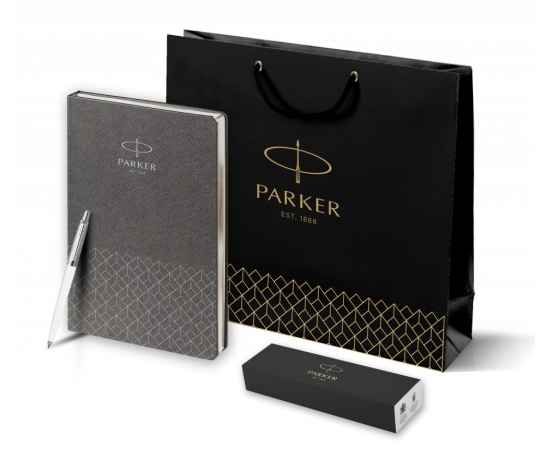 Подарочный набор: Шариковая ручка Parker Jotter K60, цвет: White и Ежедневник  недатированный, серый, изображение 8