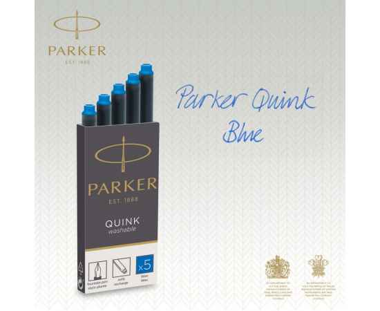 Картридж с смываемыми чернилами для перьевой ручки Parker 'Cartridge Quink', Washable Blue, упаковка из 5 шт. в блистере, изображение 6