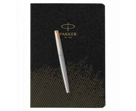 Подарочный набор: Ручка перьевая Parker Jotter Stainless Steel GT, Mblue и Ежедневник  недатированный, чёрный, изображение 5