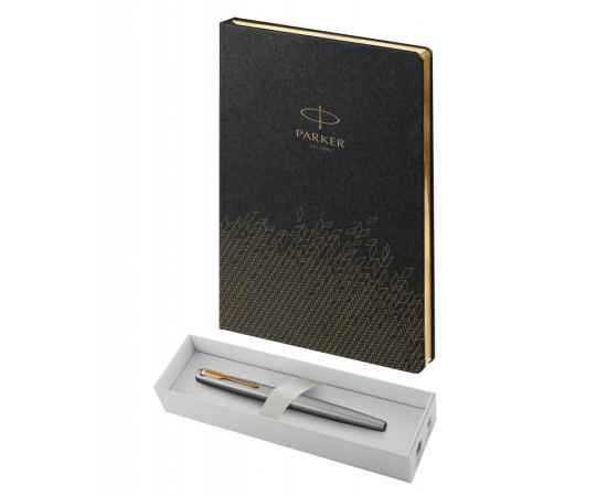 Подарочный набор: Ручка перьевая Parker Jotter Stainless Steel GT, Mblue и Ежедневник  недатированный, чёрный, изображение 6