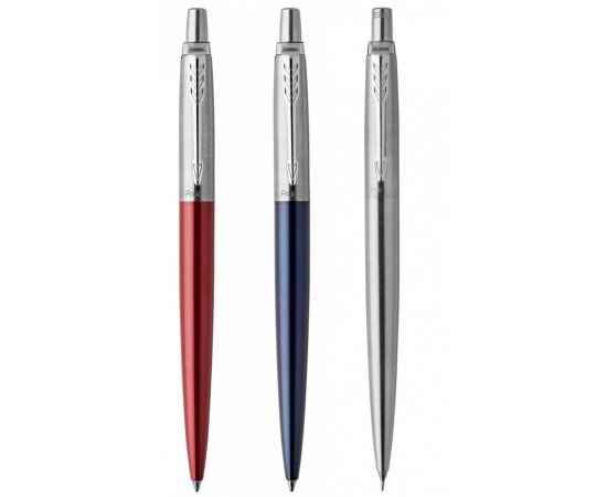 Подарочный набор Parker Jotter London Trio: гелевая ручка Red CT + шариковая ручка Blue CT + карандаш Stainless Steel CT и Ежедневник недатир.триколор, изображение 4