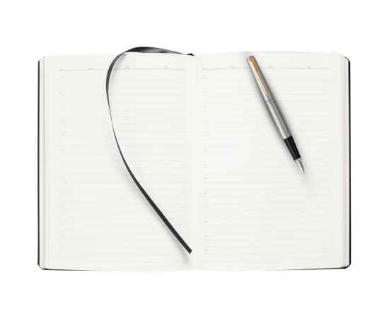 Подарочный набор: Ручка перьевая Parker Jotter Stainless Steel GT и Ежедневник недатированный черный с золотистым срезом, изображение 8