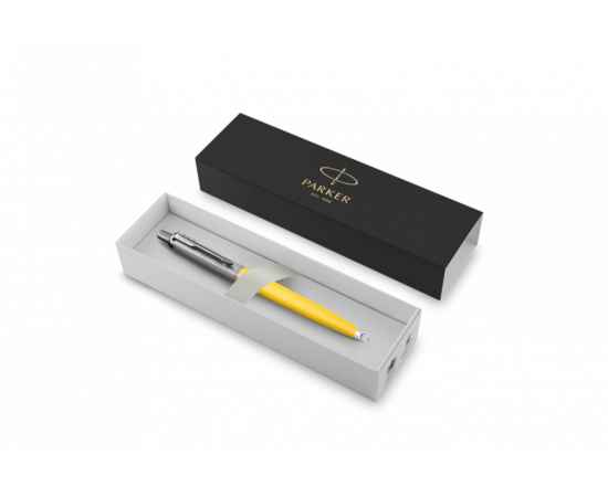 Шариковая ручка Parker Jotter Originals Yellow Chrome CT, стержень: Mblue в подарочной упаковке, изображение 2