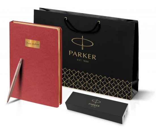 Подарочный набор: Jotter XL SE20 Monochrome в подарочной упаковке, цвет: Pink Gold, стержень Mblue и Ежедневник недатированный красный, изображение 13
