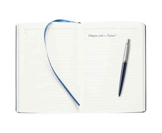 Подарочный набор: Шариковая ручка Parker Jotter Essential, Royal Blue CT, стержень: Mblue и Ежедневник  недатированный синий, изображение 6