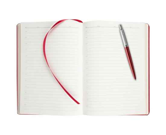 Подарочный набор: Ежедневник красный недатированный  и Шариковая ручка Parker Jotter Essential, Kensington Red CT, стержень: Mblue, изображение 3