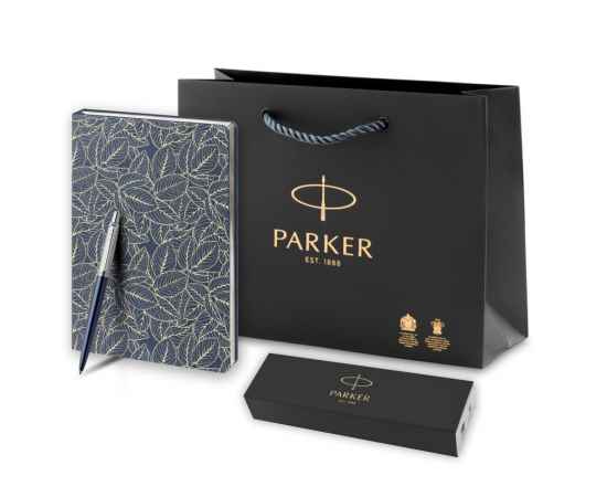 Подарочный набор: Шариковая ручка Parker Jotter Essential, Royal Blue CT, стержень: Mblue и Ежедневник  недатированный синий, изображение 8