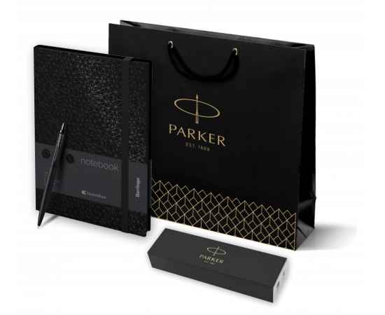Подарочный набор: Шариковая ручка Parker Jotter XL SE20 Monochrome и Ежедневник недатированный, черный срез, черный., изображение 8