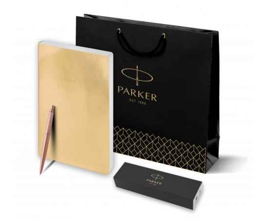 Подарочный набор: Шариковая ручка Parker Jotter XL SE20 Monochrome Pink Gold и Ежедневник недатир. Golden mirror, изображение 6