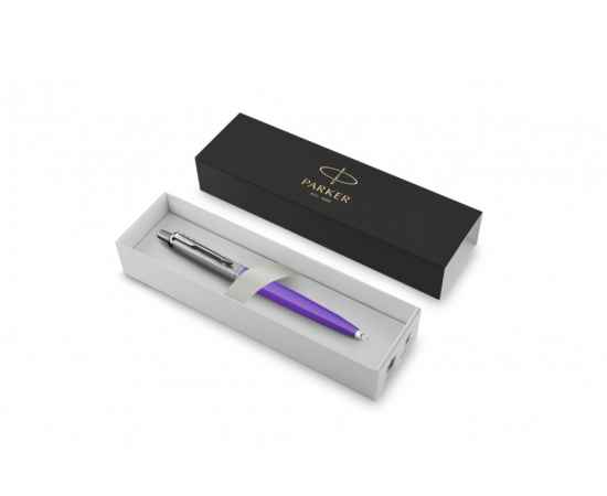 Шариковая ручка Parker Jotter, цвет FROSTY PURPLE, цвет чернил синий, толщина линии M , в подарочной коробке, изображение 2