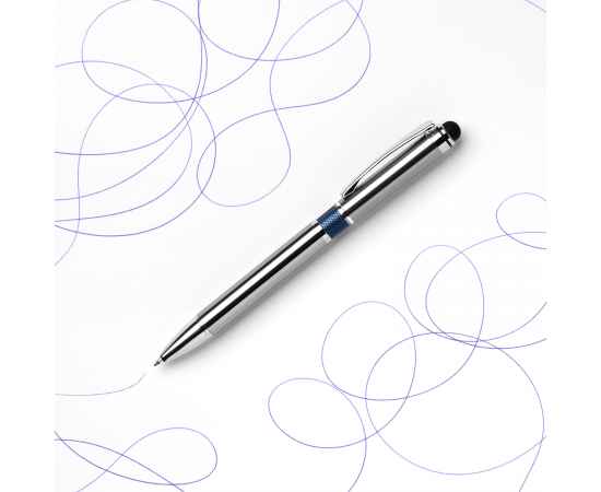 Шариковая ручка iP, синяя, Цвет: серый, синий, Размер: 12x140x8, изображение 6