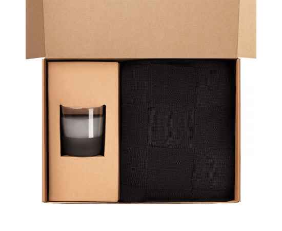 Подарочный набор Black Edition, черный (плед, свеча), изображение 2