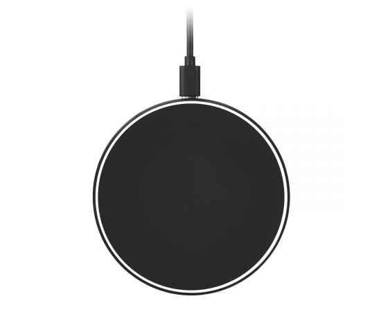 Беспроводное зарядное устройство с подсветкой 15W Auris, черное, Цвет: черный, Размер: 134x103x15, изображение 2
