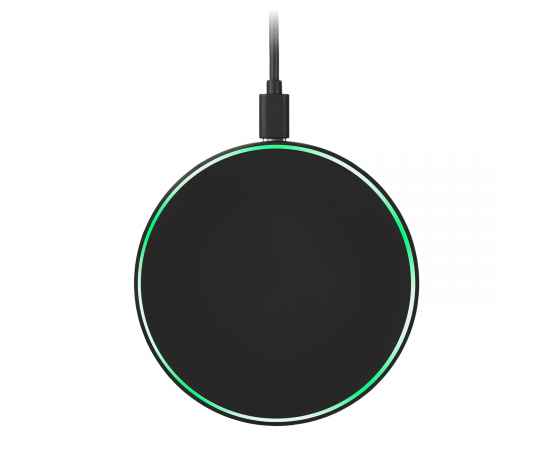 Беспроводное зарядное устройство с подсветкой 15W Auris, черное, Цвет: черный, Размер: 134x103x15, изображение 3