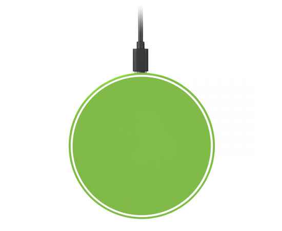 Беспроводное зарядное устройство с подсветкой 15W Auris, салатовое, Цвет: зеленый, Размер: 134x103x15, изображение 2