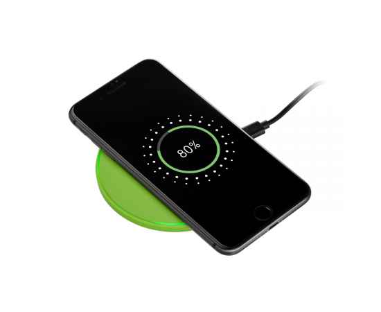 Беспроводное зарядное устройство с подсветкой 15W Auris, салатовое, Цвет: зеленый, Размер: 134x103x15, изображение 4