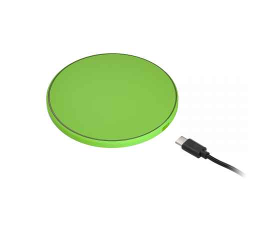 Беспроводное зарядное устройство с подсветкой 15W Auris, салатовое, Цвет: зеленый, Размер: 134x103x15, изображение 5