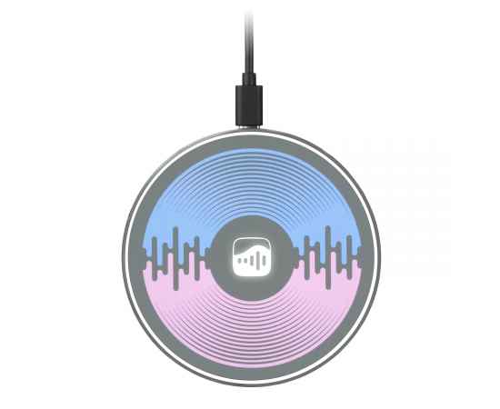 Беспроводное зарядное устройство с подсветкой 15W Auris, серое, Цвет: серый, Размер: 134x103x15, изображение 9