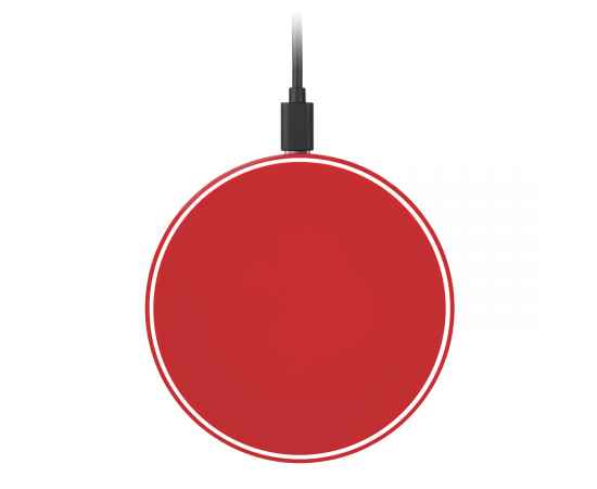 Беспроводное зарядное устройство с подсветкой 15W Auris, красное, Цвет: красный, Размер: 134x103x15, изображение 2
