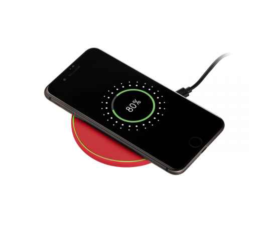 Беспроводное зарядное устройство с подсветкой 15W Auris, красное, Цвет: красный, Размер: 134x103x15, изображение 4