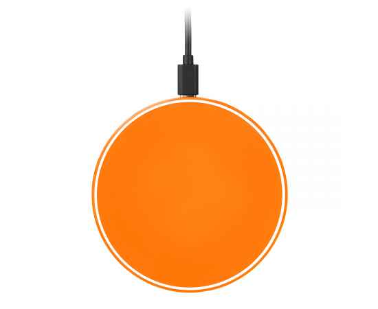 Беспроводное зарядное устройство с подсветкой 15W Auris, оранжевое, Цвет: оранжевый, Размер: 134x103x15, изображение 2