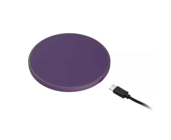 Беспроводное зарядное устройство с подсветкой 15W Auris, фиолетовое, Цвет: фиолетовый, Размер: 134x103x15, изображение 5