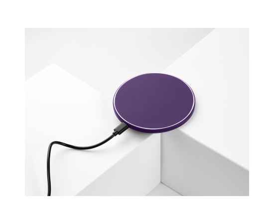 Беспроводное зарядное устройство с подсветкой 15W Auris, фиолетовое, Цвет: фиолетовый, Размер: 134x103x15, изображение 7