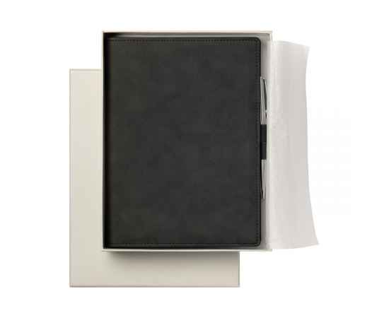 Ежедневник-портфолио Clip NEO недатированный в подарочной коробке, черный (в комплекте ручка Tesoro серебро), Цвет: черный, бежевый, бежевый, бежевый, Размер: 183x238x46, изображение 12