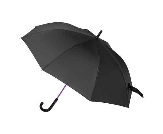 Зонт-трость Quantum, черный/фиолетовый, Цвет: черный, фиолетовый, Размер: 120x860x45, изображение 2