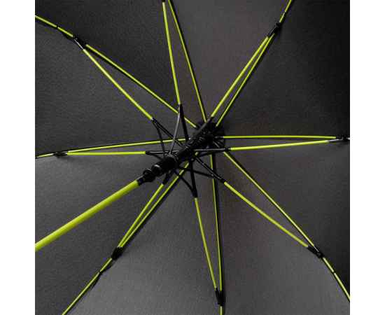 Зонт-трость Quantum, черный/салатовый, Цвет: черный, салатовый, Размер: 120x860x45, изображение 3