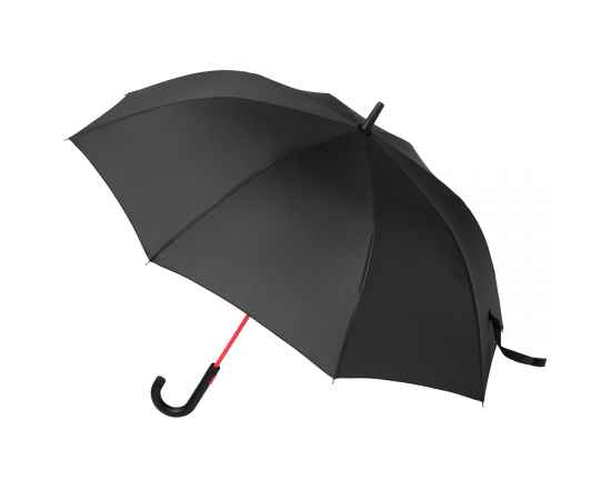 Зонт-трость Quantum, черный/красный, Цвет: черный, красный, Размер: 120x860x45, изображение 2