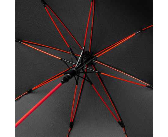 Зонт-трость Quantum, черный/красный, Цвет: черный, красный, Размер: 120x860x45, изображение 3