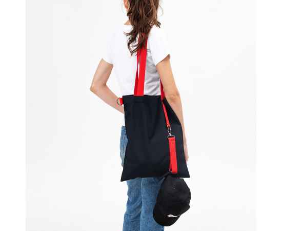 Шоппер Superbag black (чёрный с красным), Цвет: чёрный с красным, изображение 4