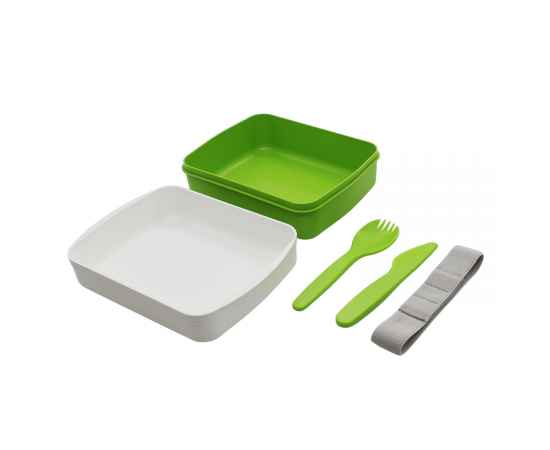 Ланч-бокс Lunch Green Line со столовыми приборами (салатовый), Цвет: салатовый, изображение 3