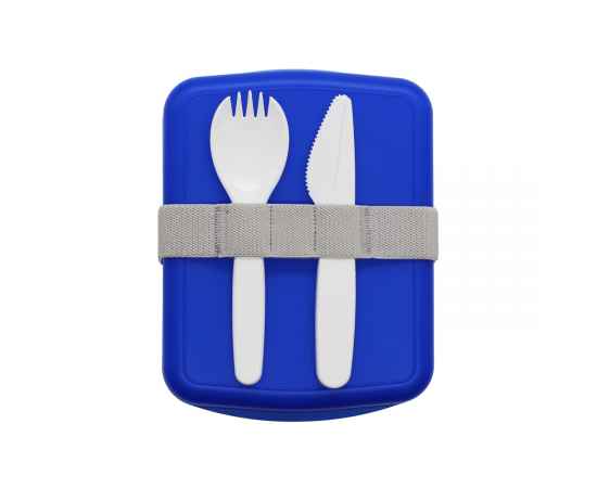 Ланч-бокс Lunch Blue line со столовыми приборами (синий), Цвет: синий, изображение 2