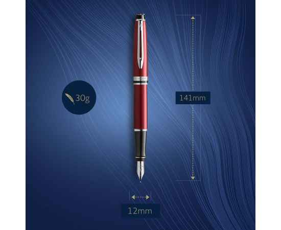 Перьевая ручка Waterman 'Expert Dark Red Lacquer CT Black', перо: M, цвет чернил: blue., изображение 11