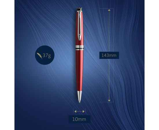 Шариковая ручка Waterman 'Expert Dark Red Lacquer CT Black', стержень: M, цвет чернил: blue., изображение 5