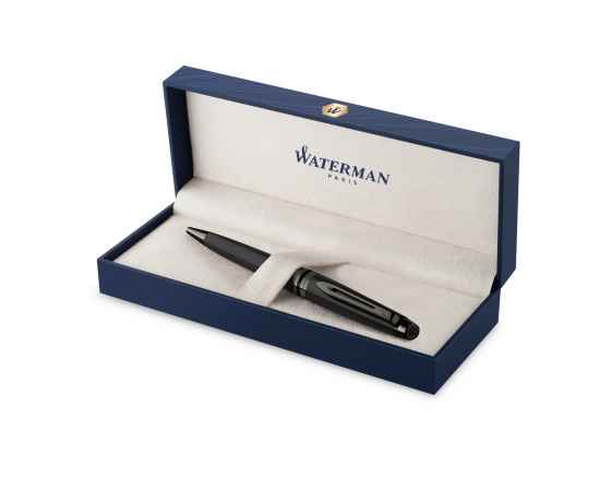 Шариковая ручка Waterman Expert Black, цвет чернил Mblue, в подарочной упаковке, изображение 2